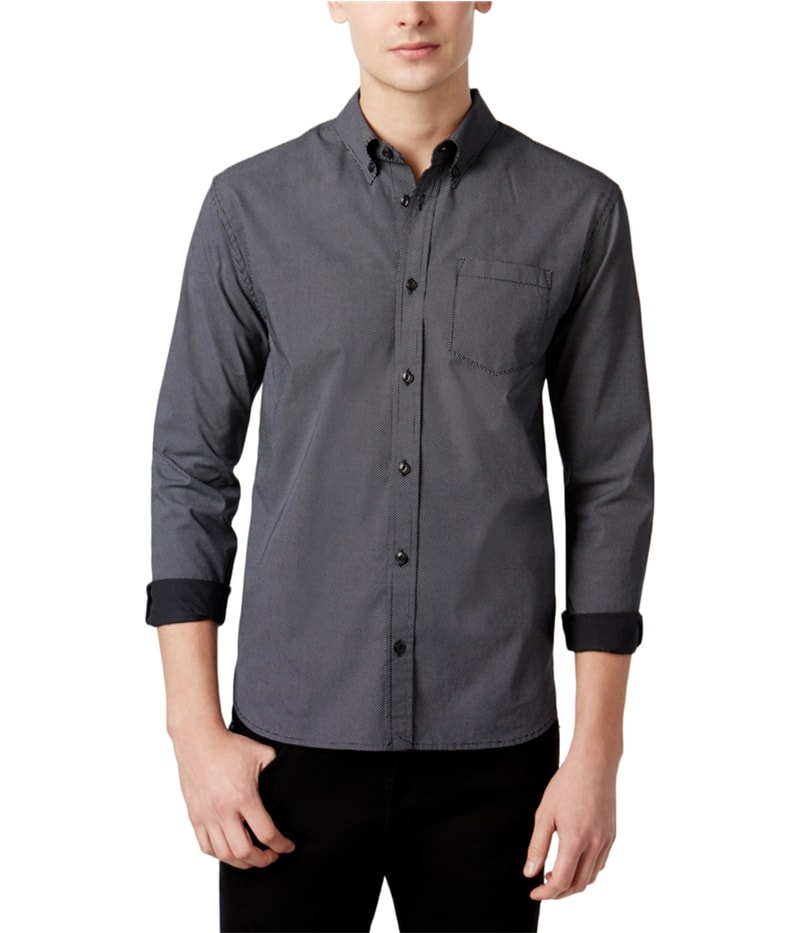 WHT SPACE Mens Polka Dot Button Up Shirt