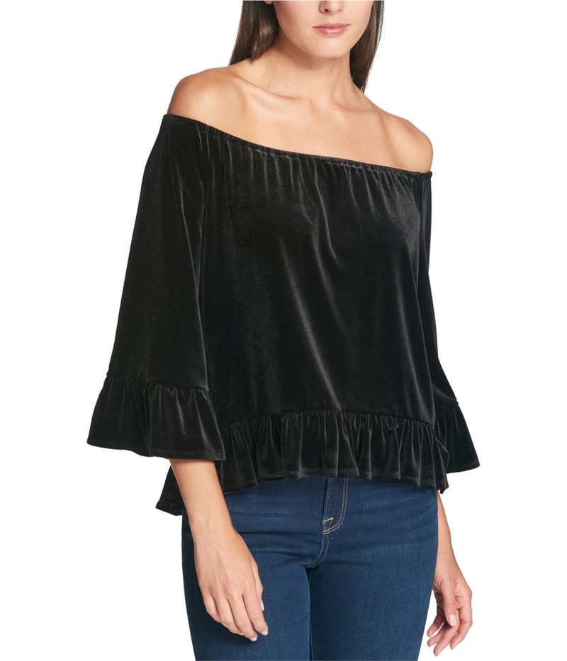Tommy Hilfiger Womens Velvet Knit Blouse