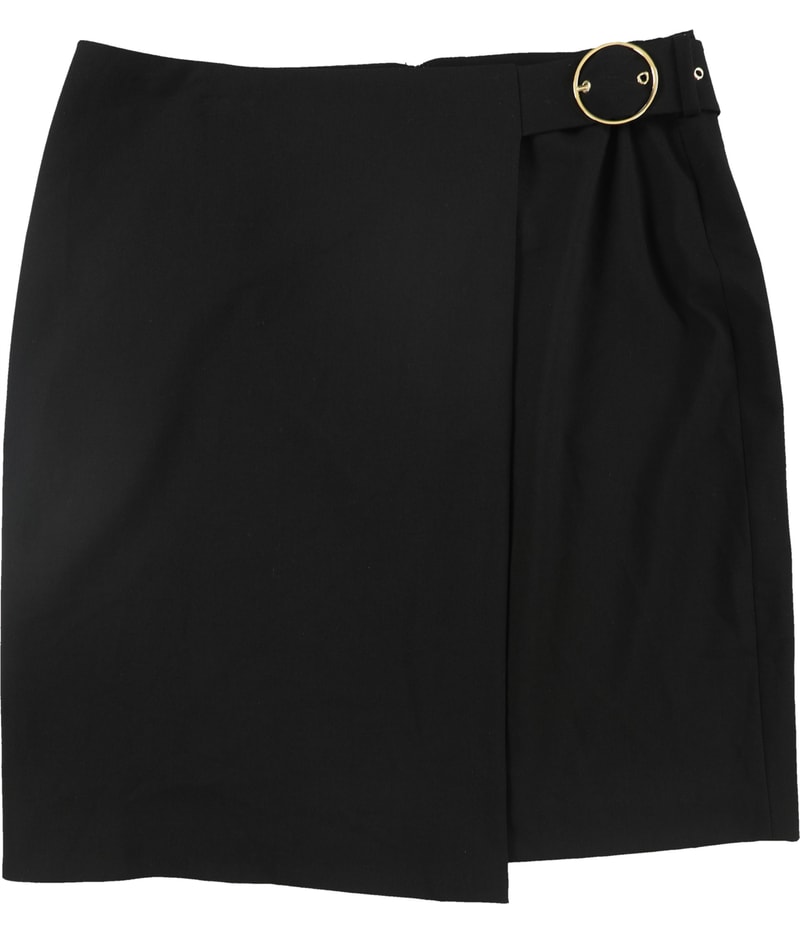 Calvin Klein Womens Faux Belt Front A-line Skirt
