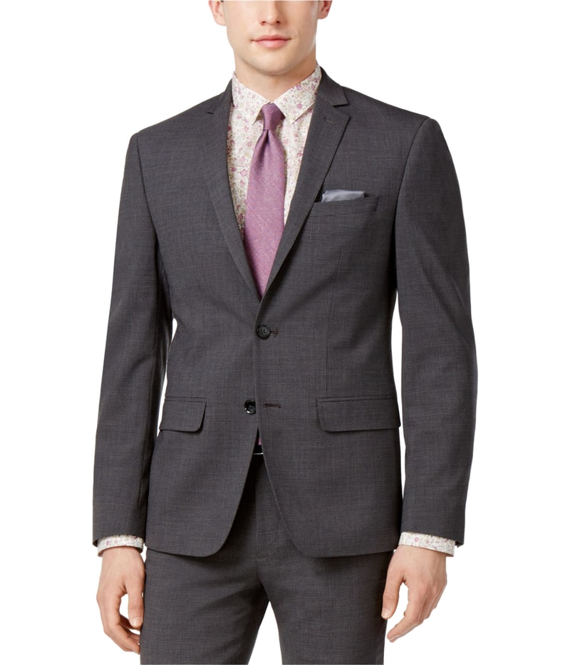 bar III Mens Mini-Grid Two Button Blazer Jacket