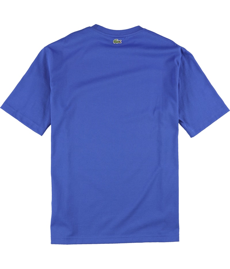 Lacoste Mens Loose Fit Jersey in White and Blue, view 2