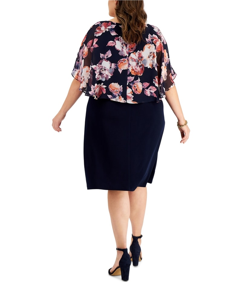 Connected Womens Printed Sheath Dress