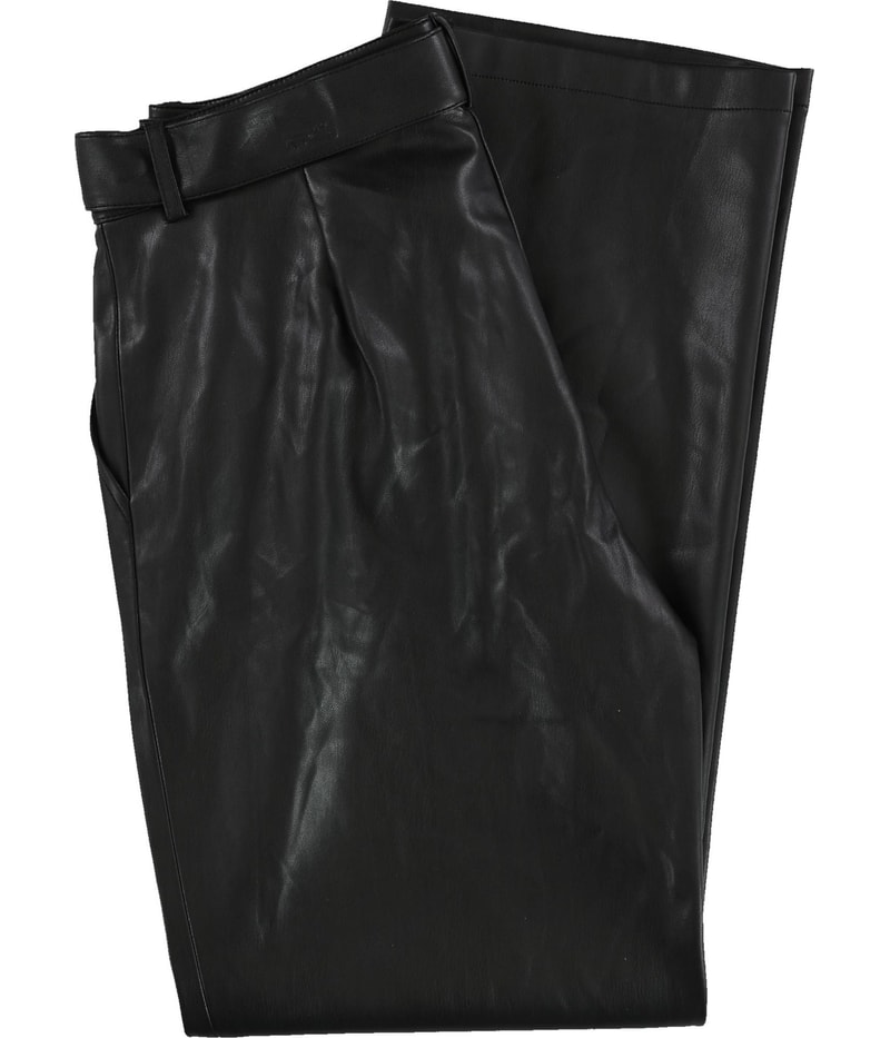 Tahari Womens Vegan Leather Straight Leg Dress Pants, view 3