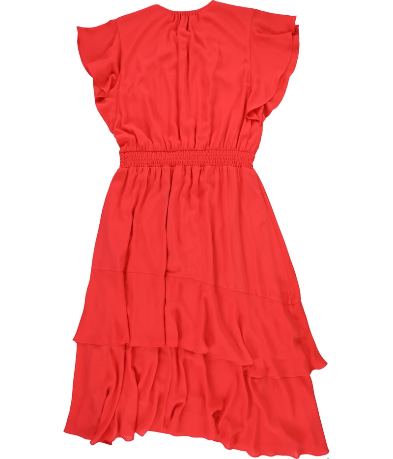 Tahari Womens Smocked Midi Fit & Flare Dress
