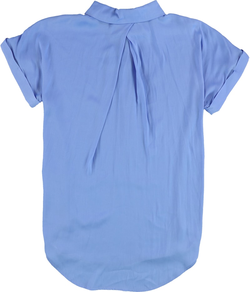 T Tahari Womens Solid Tunic Blouse in Blue, view 2
