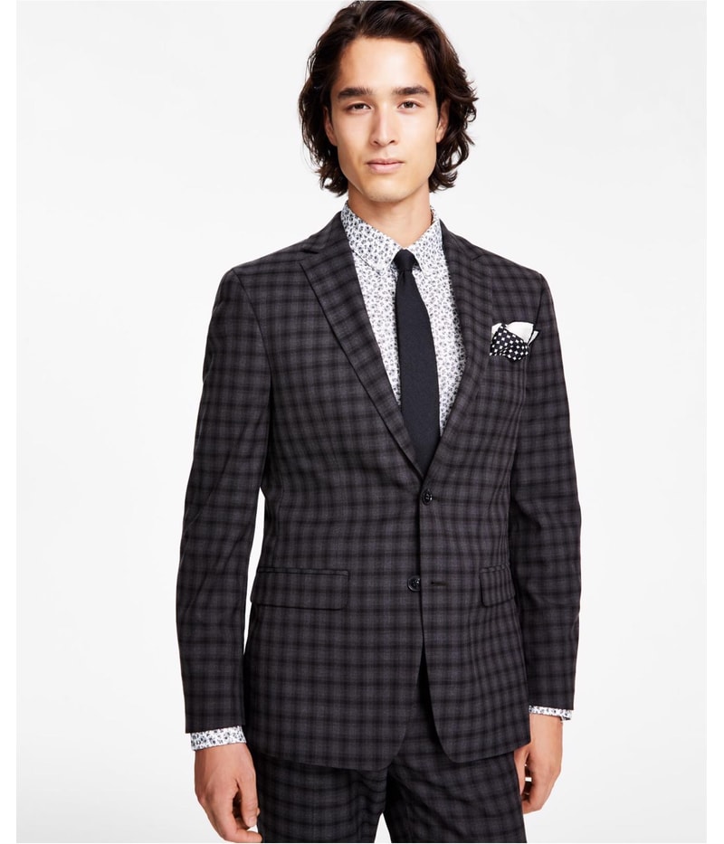 bar III Mens Stretch Two Button Blazer Jacket