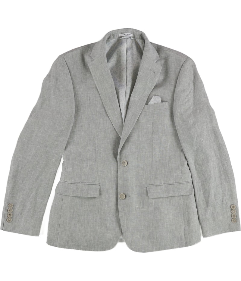 bar III Mens Linen Suit Two Button Blazer Jacket