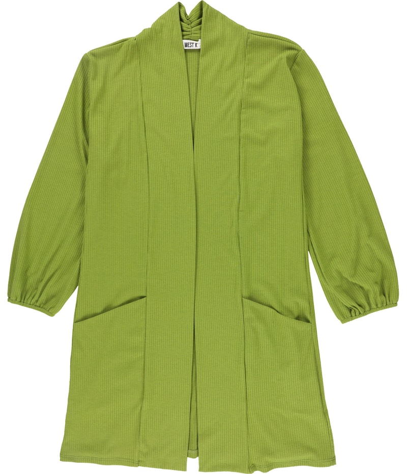 west . k Womens Ribbed Cardigan Sweater