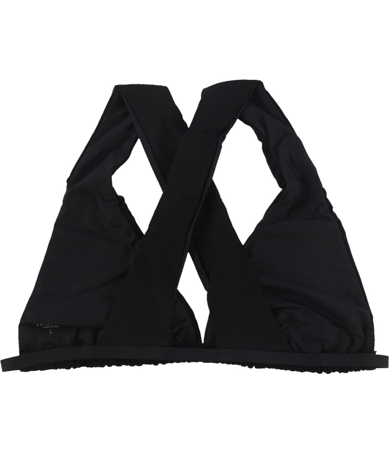 Tavik Womens Dyland Cross Back Halter Swim Top in Black, view 2