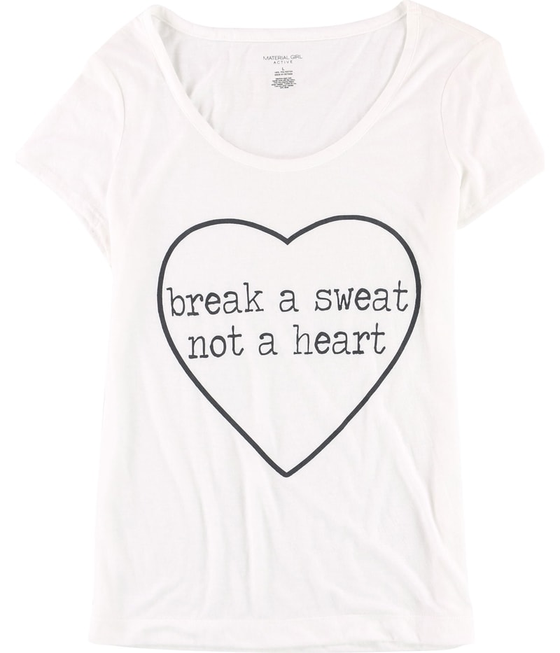 Material Girl Womens Break A Sweat Graphic T-Shirt