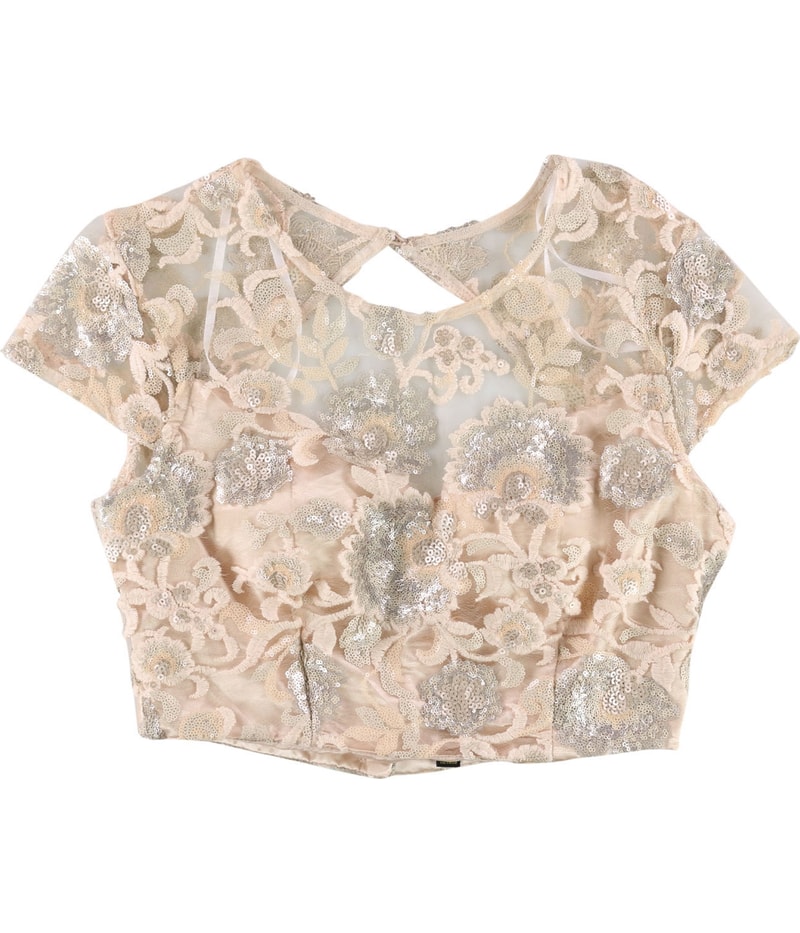 Say Yes to the Prom Womens Sequins Knit Blouse