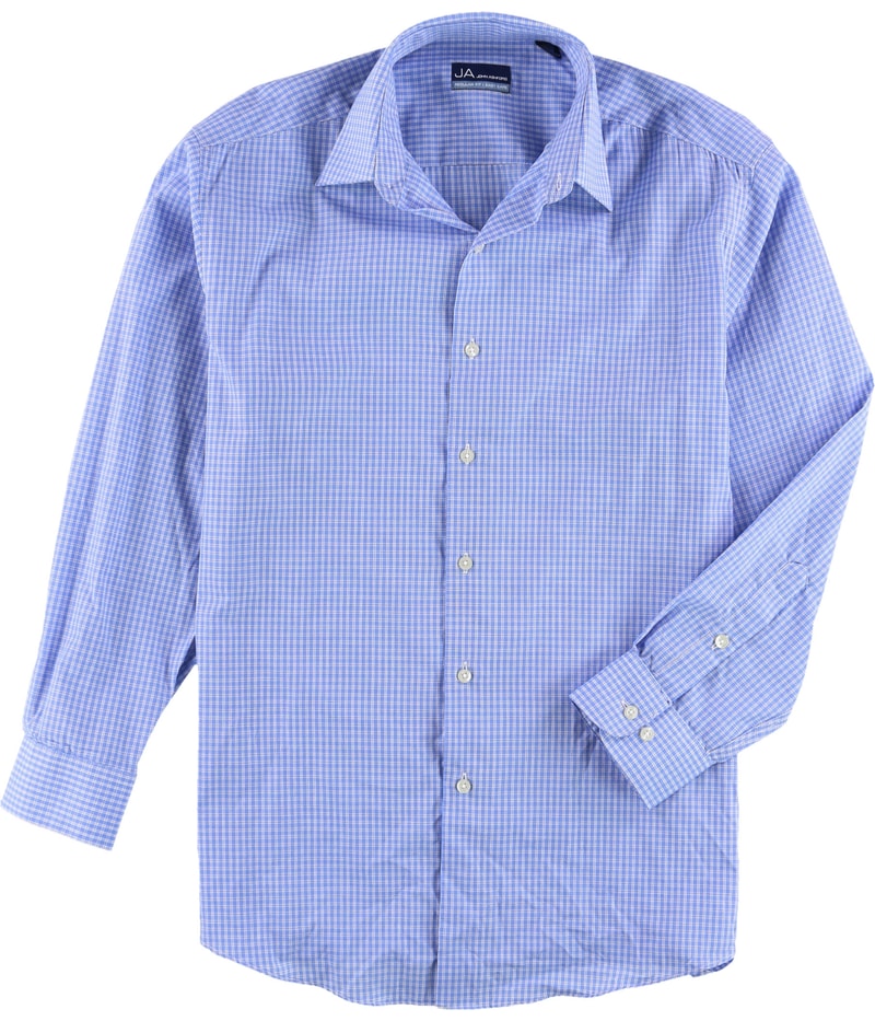 John Ashford Mens Easy Care Check Button Down Dress Shirt
