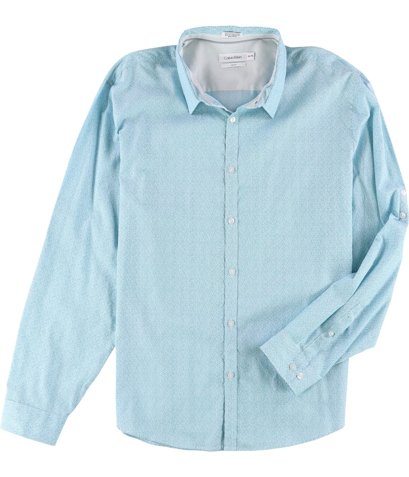 Calvin Klein Mens Pritned Button Up Shirt