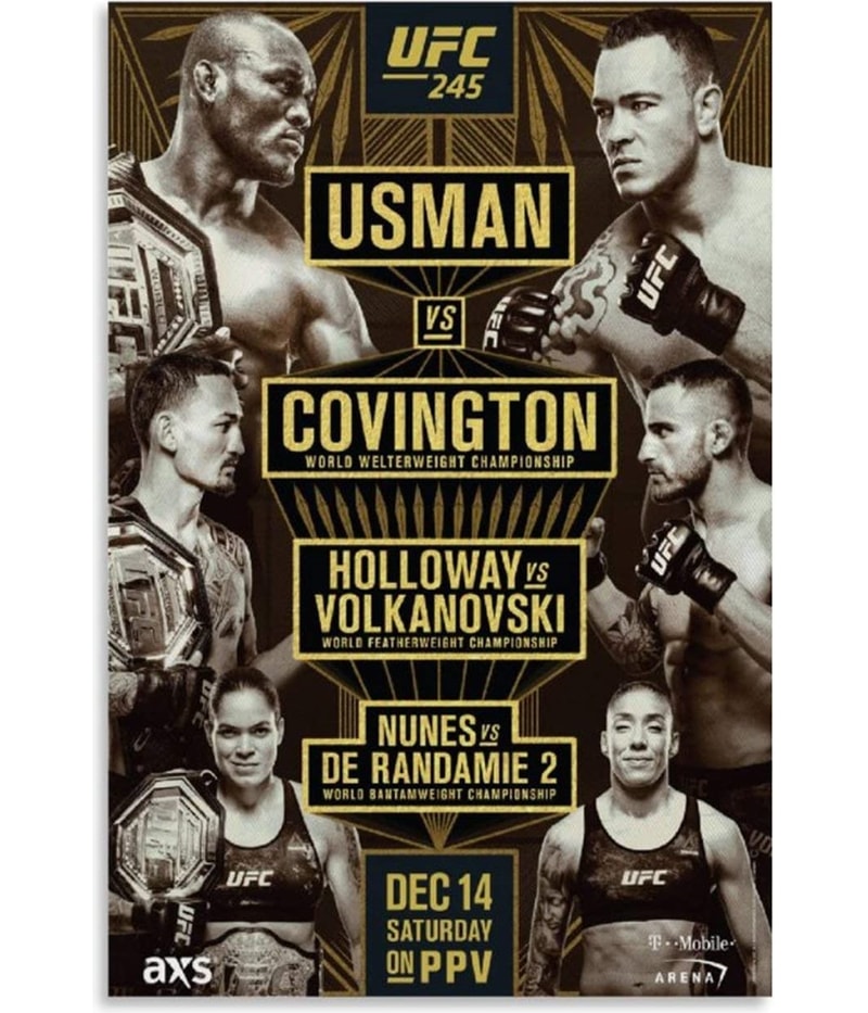 UFC Unisex 245 Dec 14th Saturday Official Poster