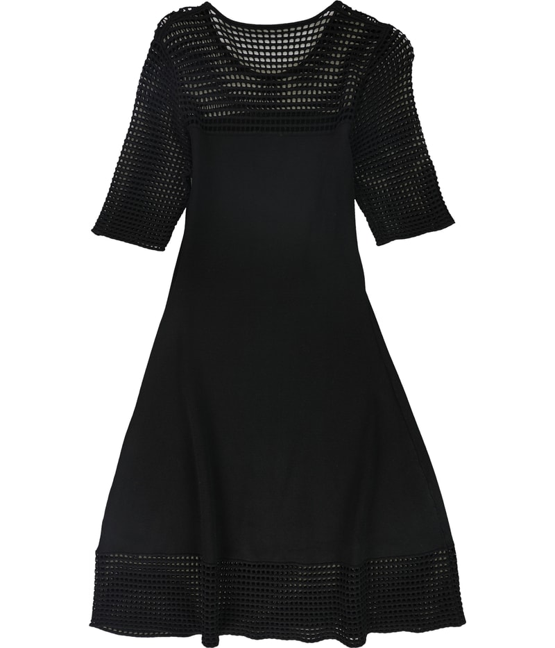 Nanette Lepore Womens Crochet Fit & Flare Dress