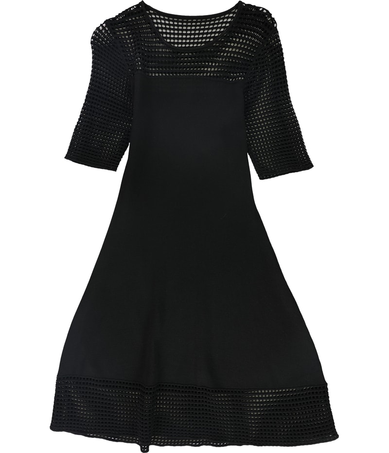 Nanette Lepore Womens Crochet Fit & Flare Dress