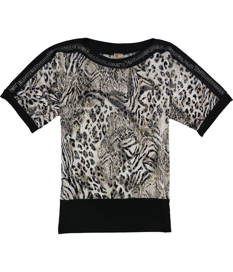 JM Collection Womens Embellished Neckline Shell Blouse