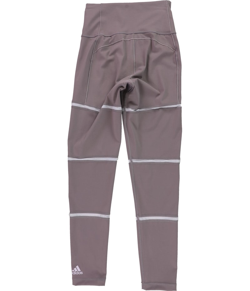 Adidas Womens Geo Mesh Tapered Compression Leggings Athletic Pants in Purple, image 2 of 2