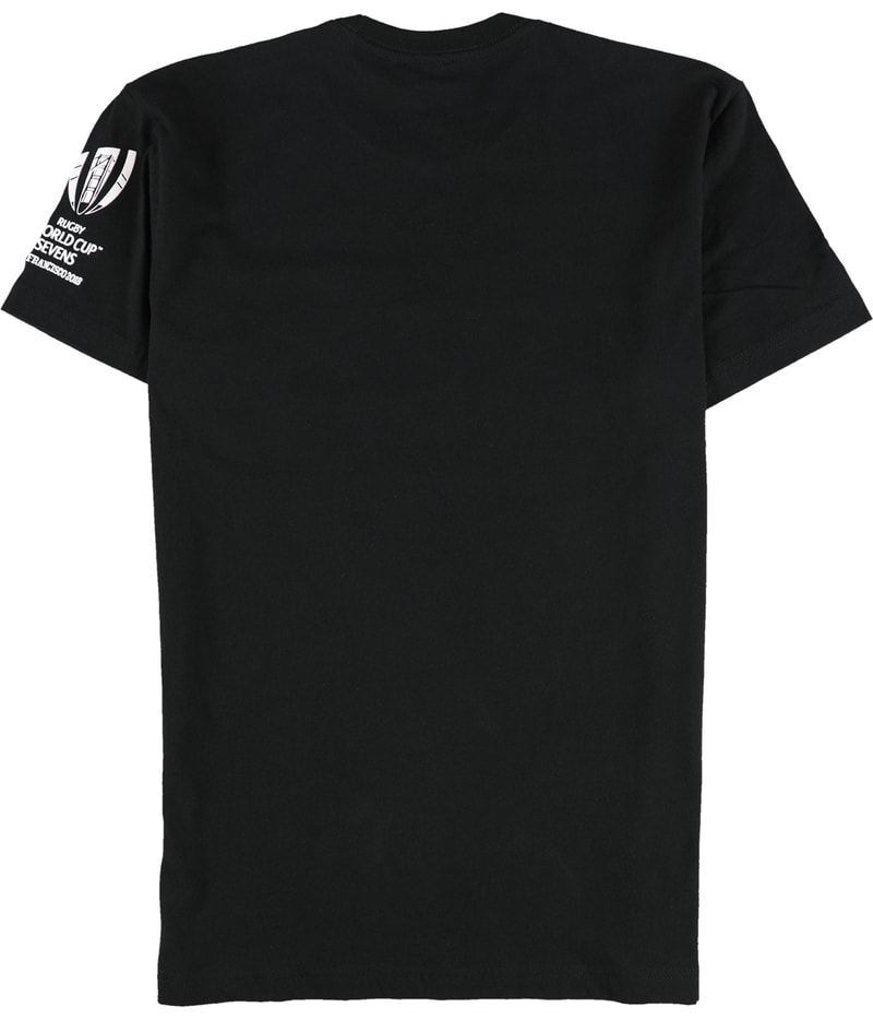 Next Level Mens Rugby 2018 World Cup Sevens Graphic T-Shirt in Black, image 2 of 2