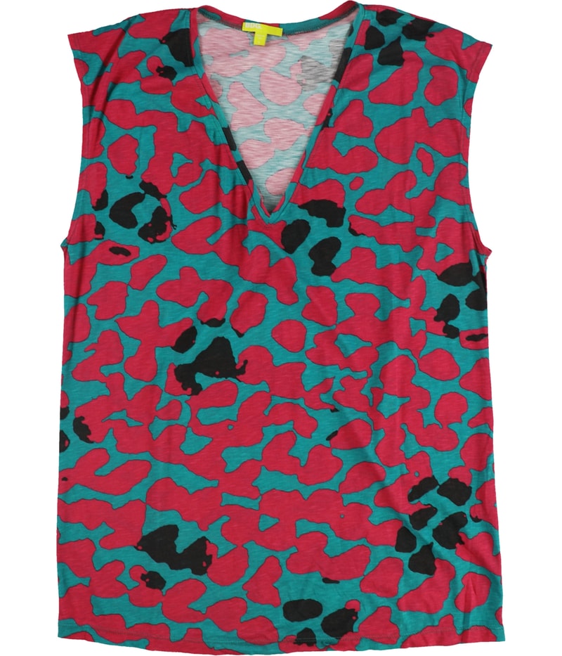 BDG Womens Printed Deep V-Neck Graphic T-Shirt