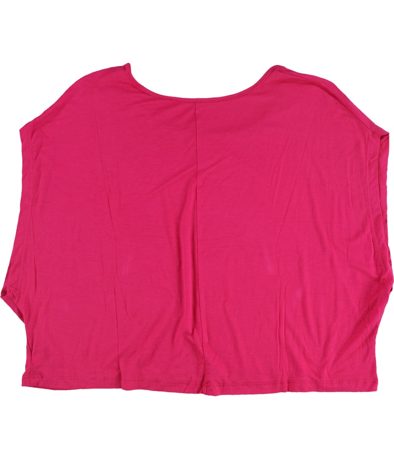 Mouchette Womens Solid Boxy Basic T-Shirt in Hot Pink, image 2 of 2