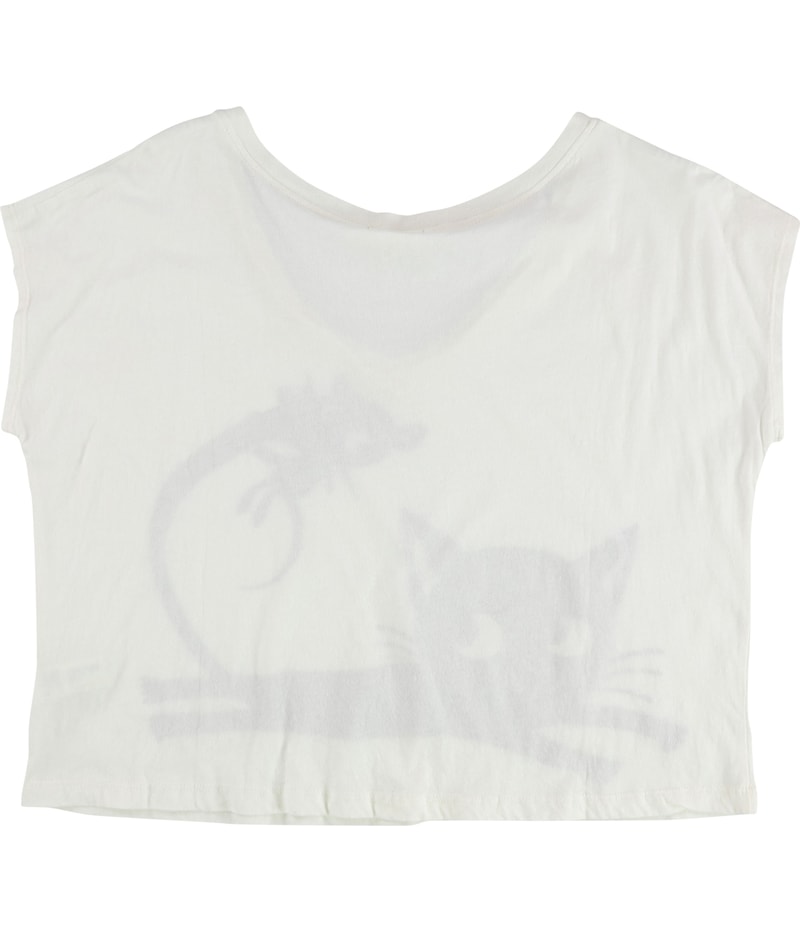 I LOVE H81 Womens Cat And Mouse Graphic T-Shirt in White, image 2 of 2