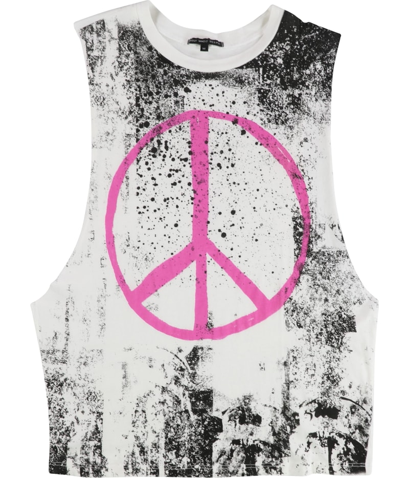 TRULY MADLY DEEPLY Womens Peace Graphic T-Shirt