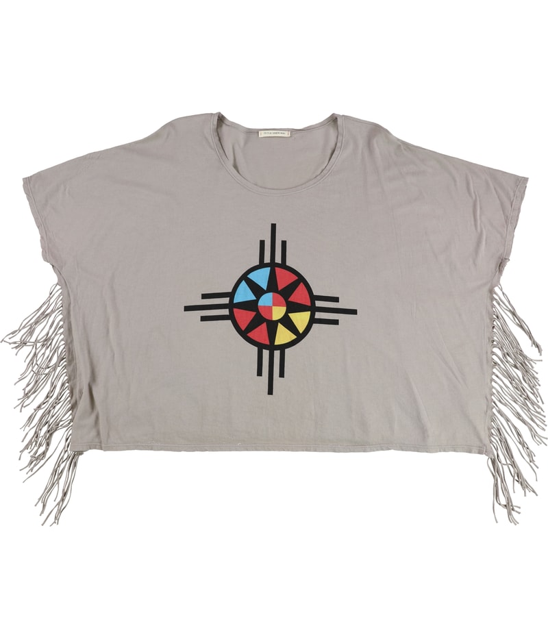 Title Unknown Womens Tribal Fringe Graphic T-Shirt