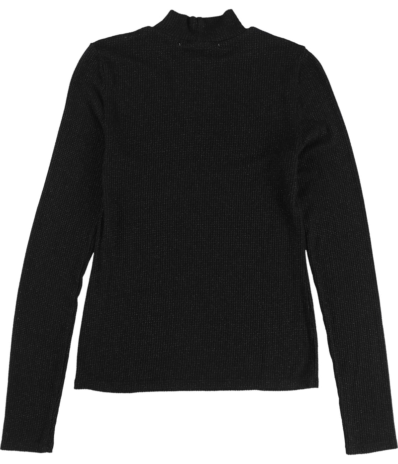 Project Social T Womens Metallic Mock Neck Pullover Sweater, view 2