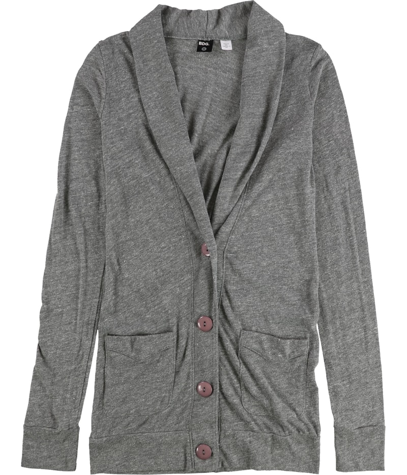 BDG Womens Heathered Front Pocket Cardigan Sweater