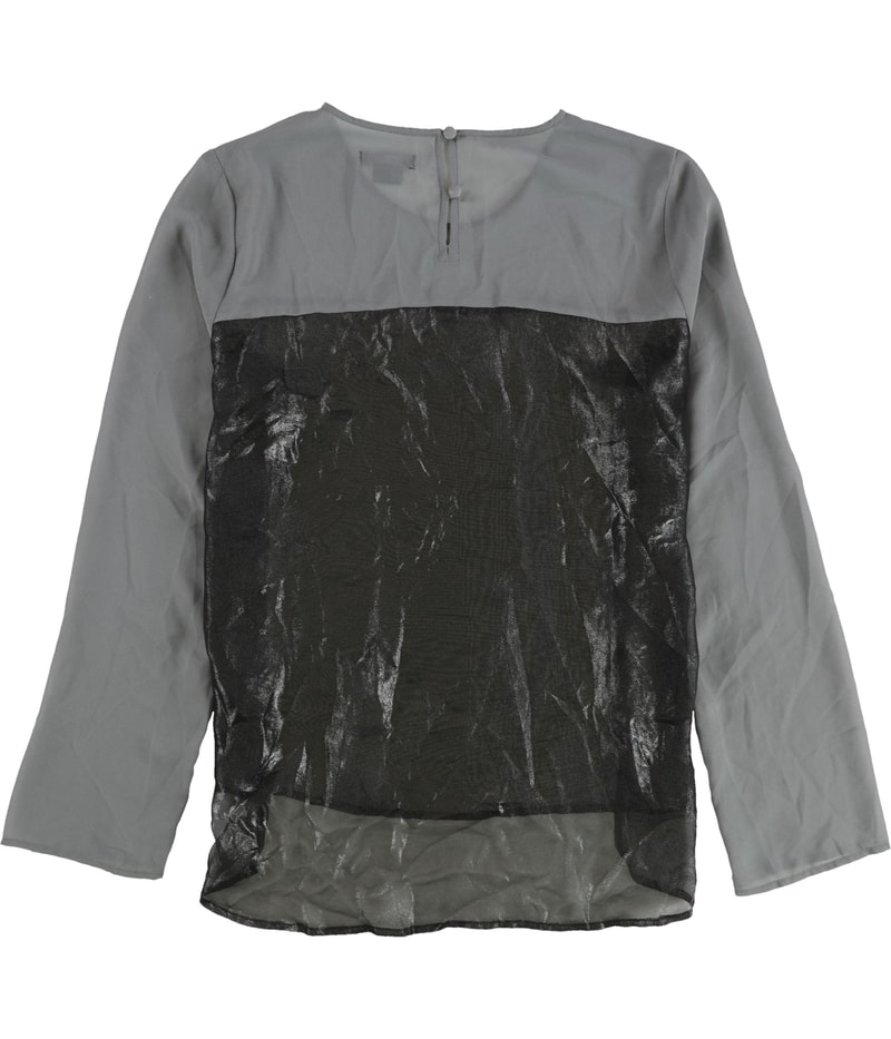 Obey Propaganda Womens Sheer Metallic Colorblock Shell Blouse
