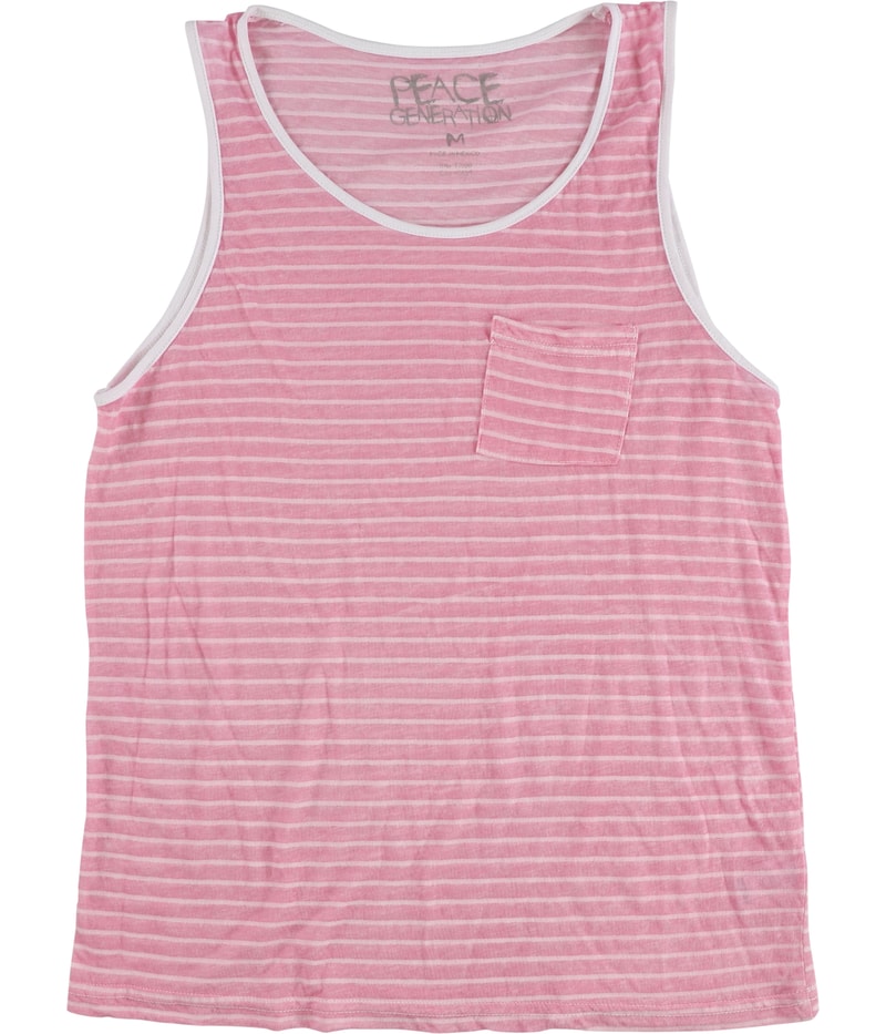 Peace Generation Womens Striped Pocket Tank Top