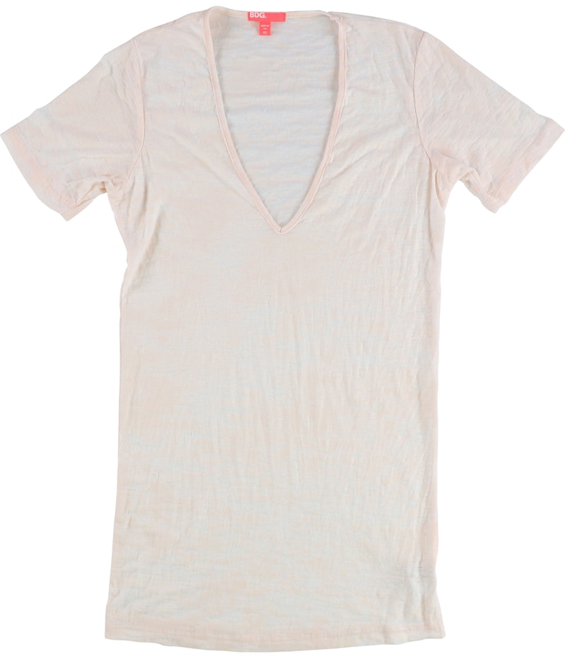 BDG Womens Burnout V-Neck Basic T-Shirt