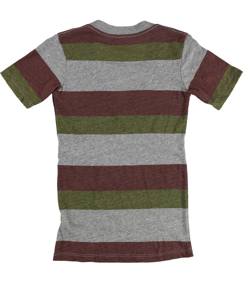 Urban Outfitters Womens Striped Logo V-Neck Graphic T-Shirt