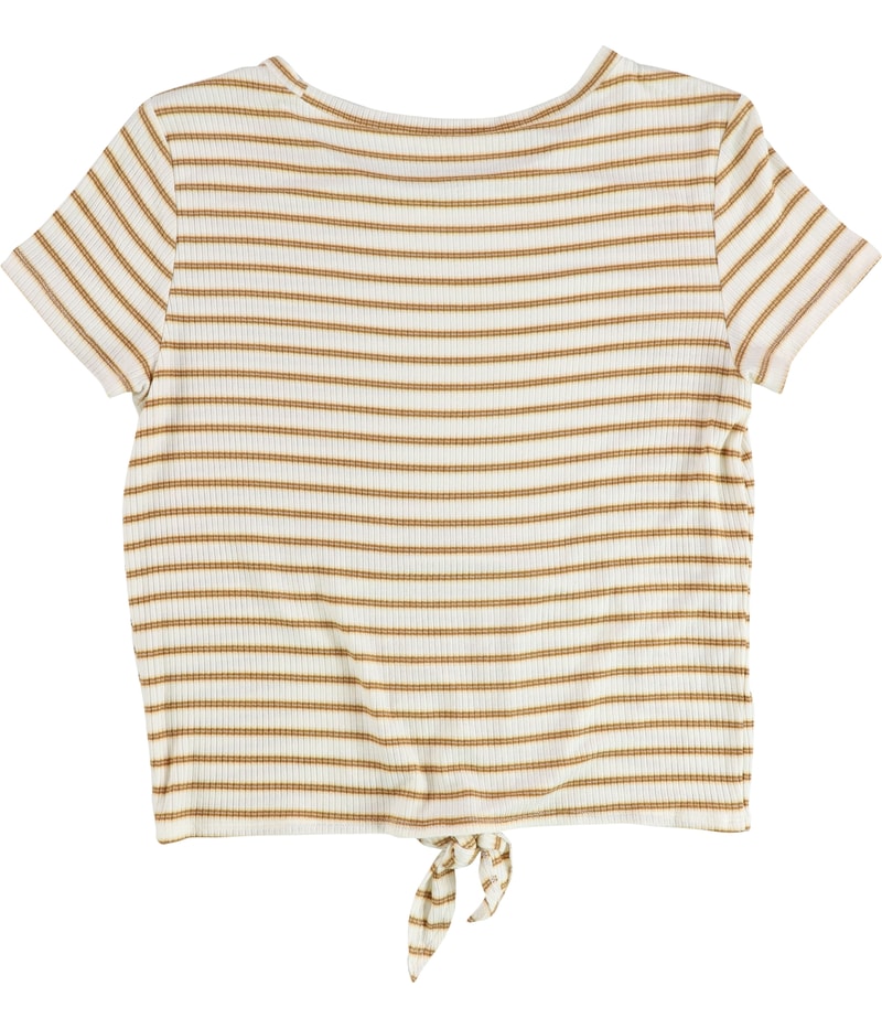 American Eagle Womens Striped Tie-Front Basic T-Shirt
