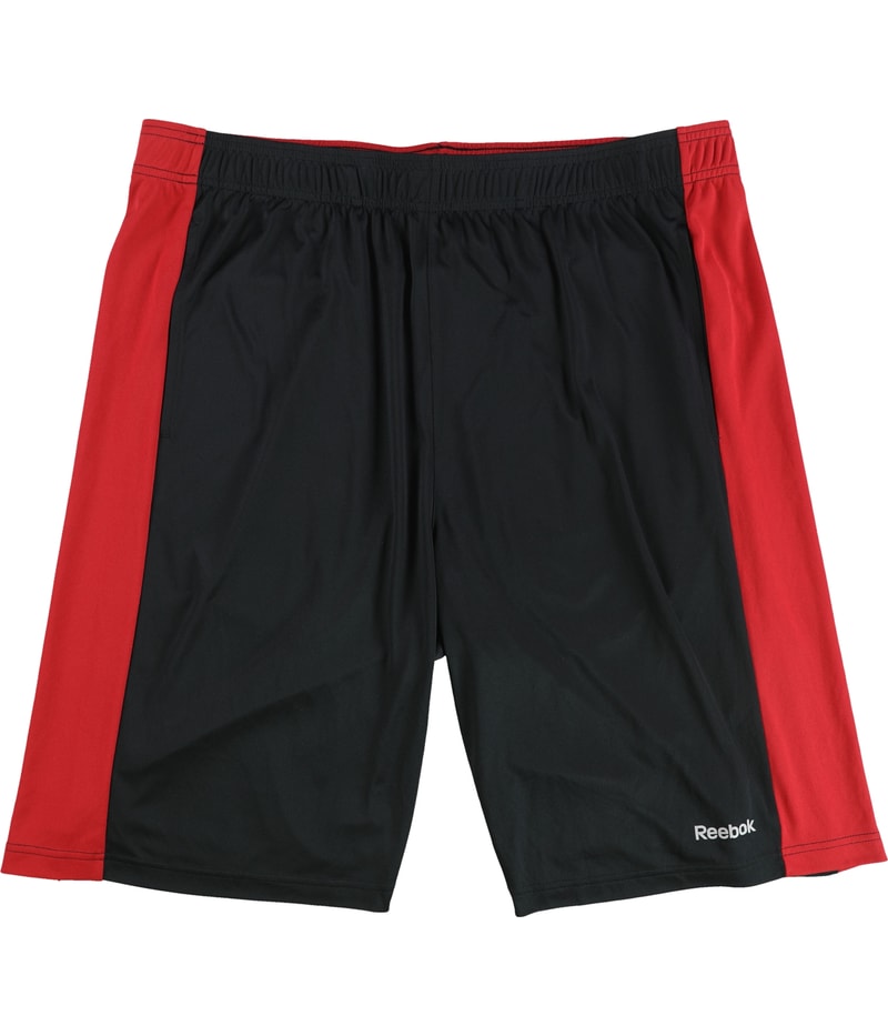 Reebok Mens Color Block Drawstring Athletic Workout Shorts