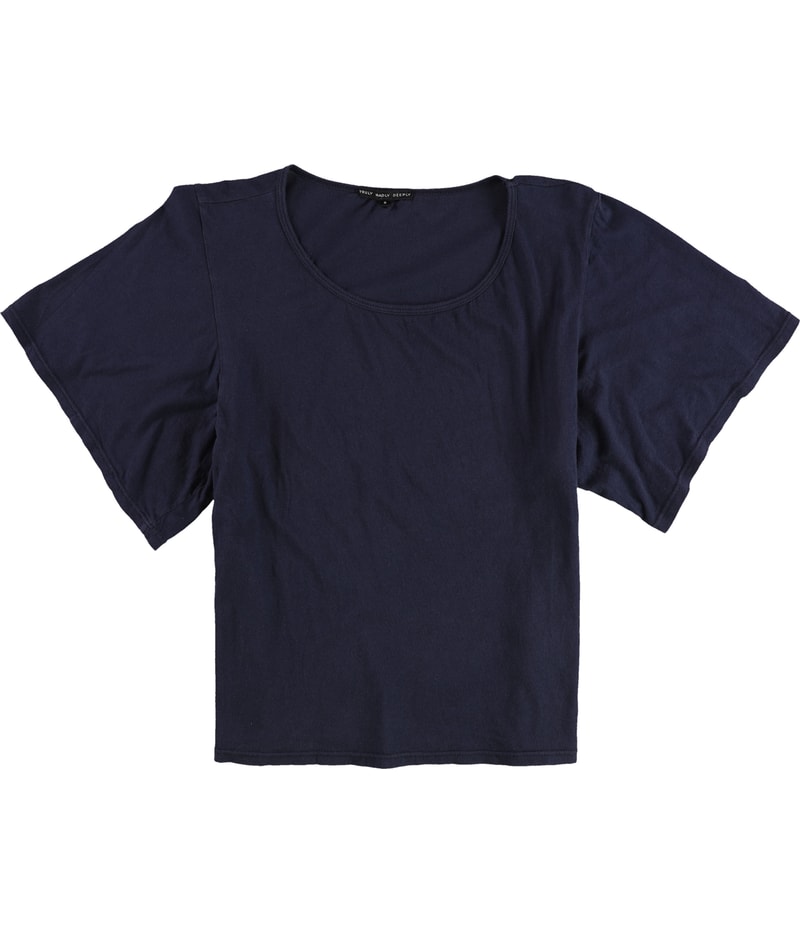 TRULY MADLY DEEPLY Womens Solid Boxy Basic T-Shirt