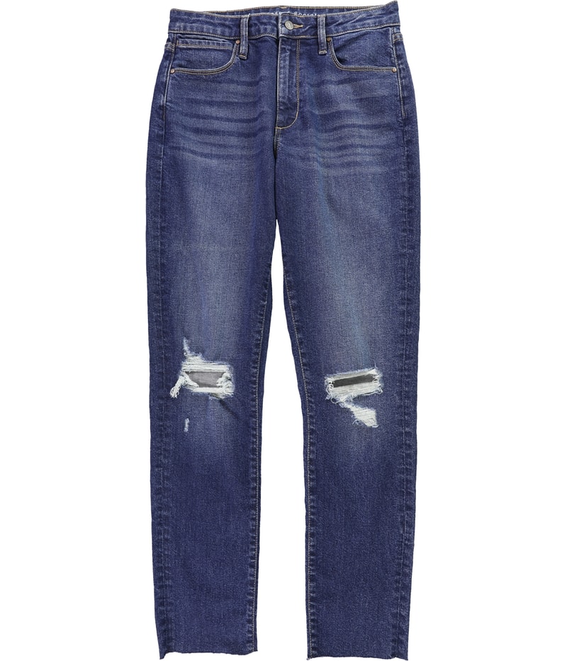 Articles of Society Womens Distressed Straight Leg Relaxed Jeans
