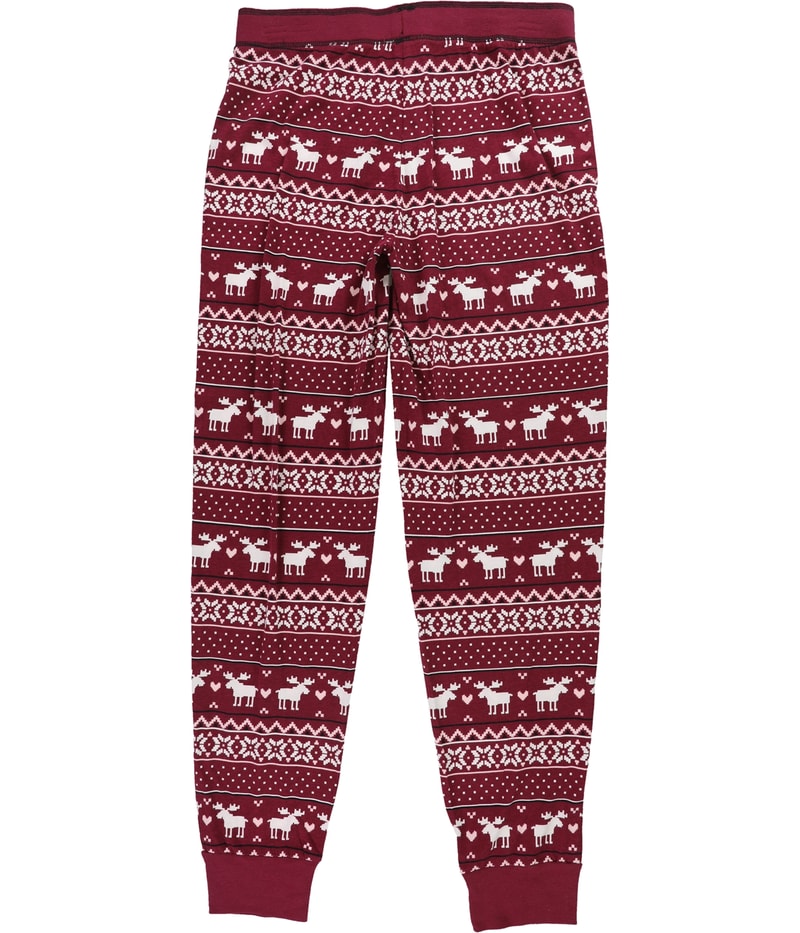 P.J. Salvage Womens Fair Isle Moose Pajama Jogger Pants, view 2