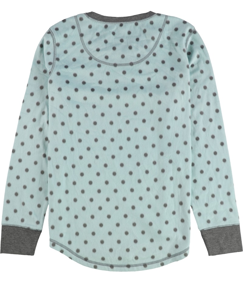 P.J. Salvage Womens Fuzzy Polka Dot Pajama Sweater in Blue-Bluegray, view 2