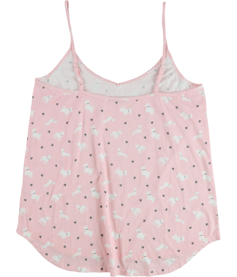 P.J. Salvage Womens Dogs & Hearts Lace Trim Pajama Sleep Cami Tank Top
