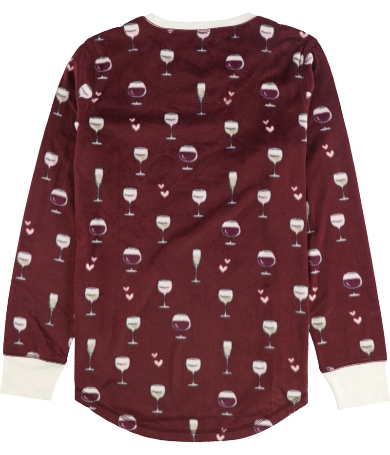 P.J. Salvage Womens Fuzzy Wine Pajama Sweater