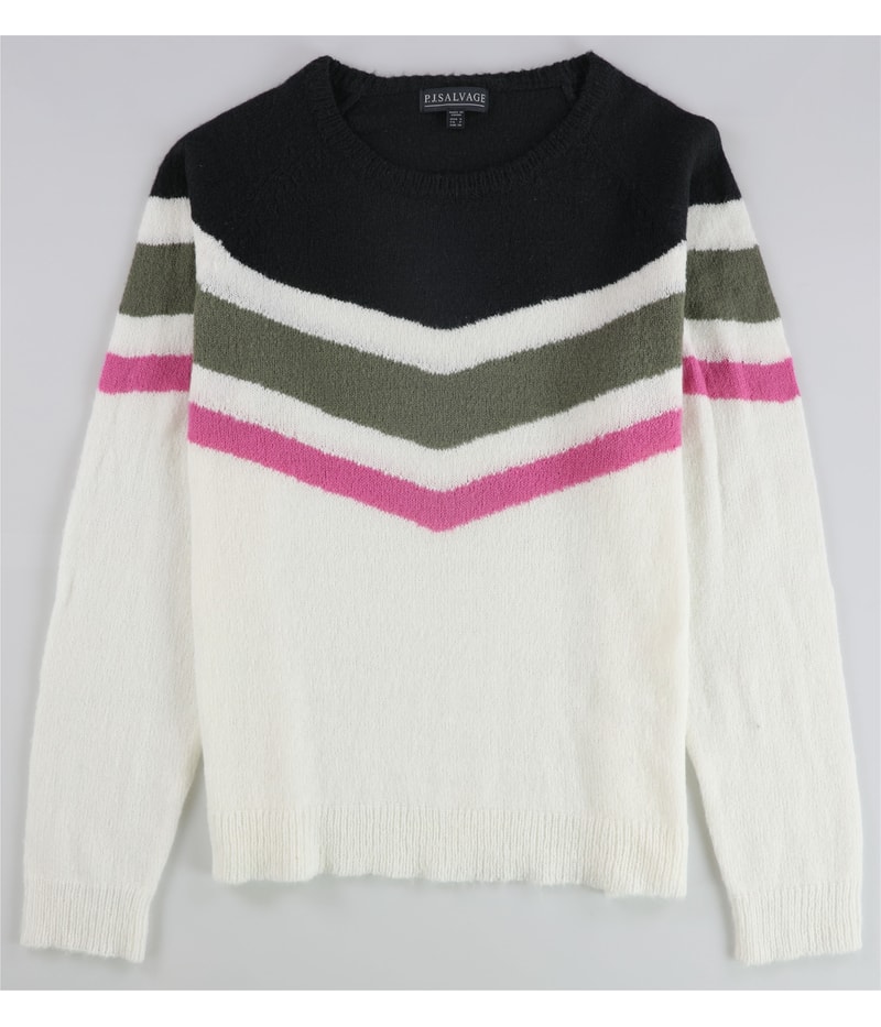 P.J. Salvage Womens Chevron Stripe Pajama Sweater