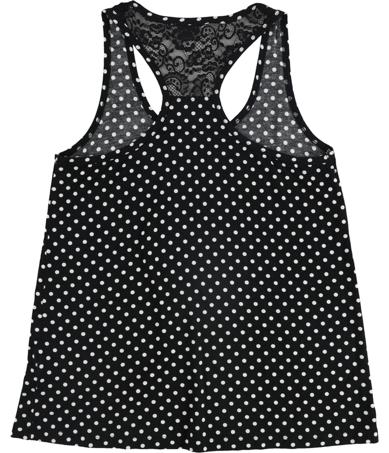P.J. Salvage Womens Polka Dot Lace Pajama Sleep Tank Top
