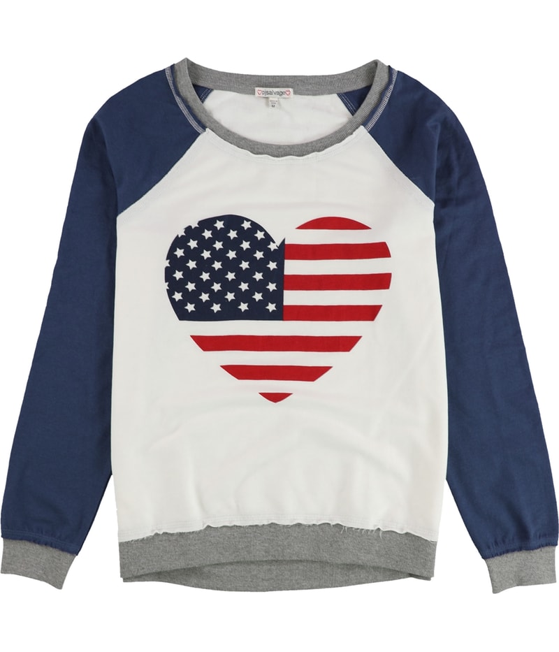 P.J. Salvage Womens American Flag Heart Pajama Sweater