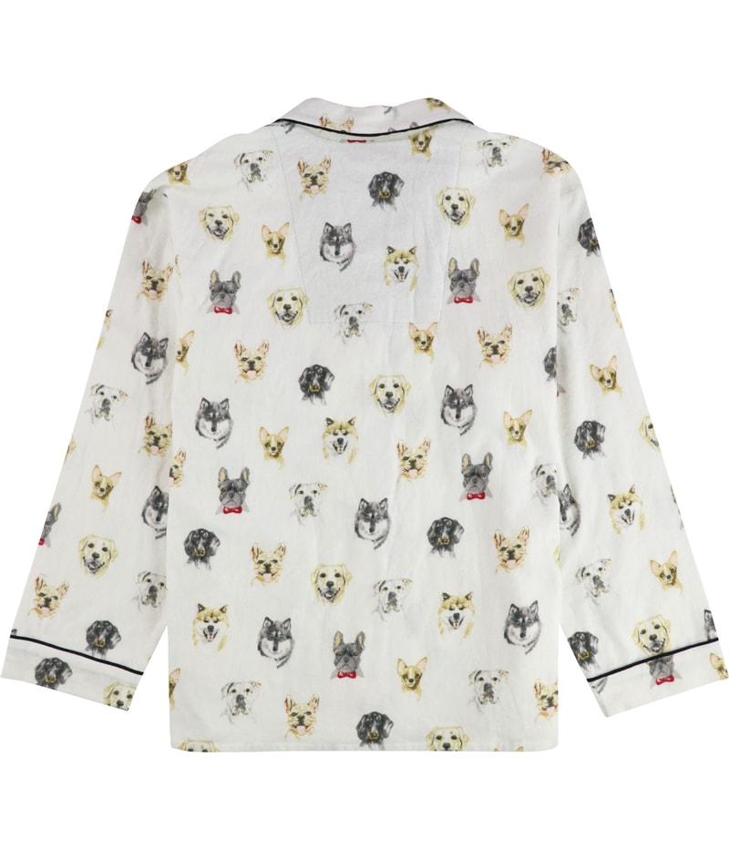 P.J. Salvage Womens Dog Heads Button Down Pajama Tops in Black and White, image 2 of 2