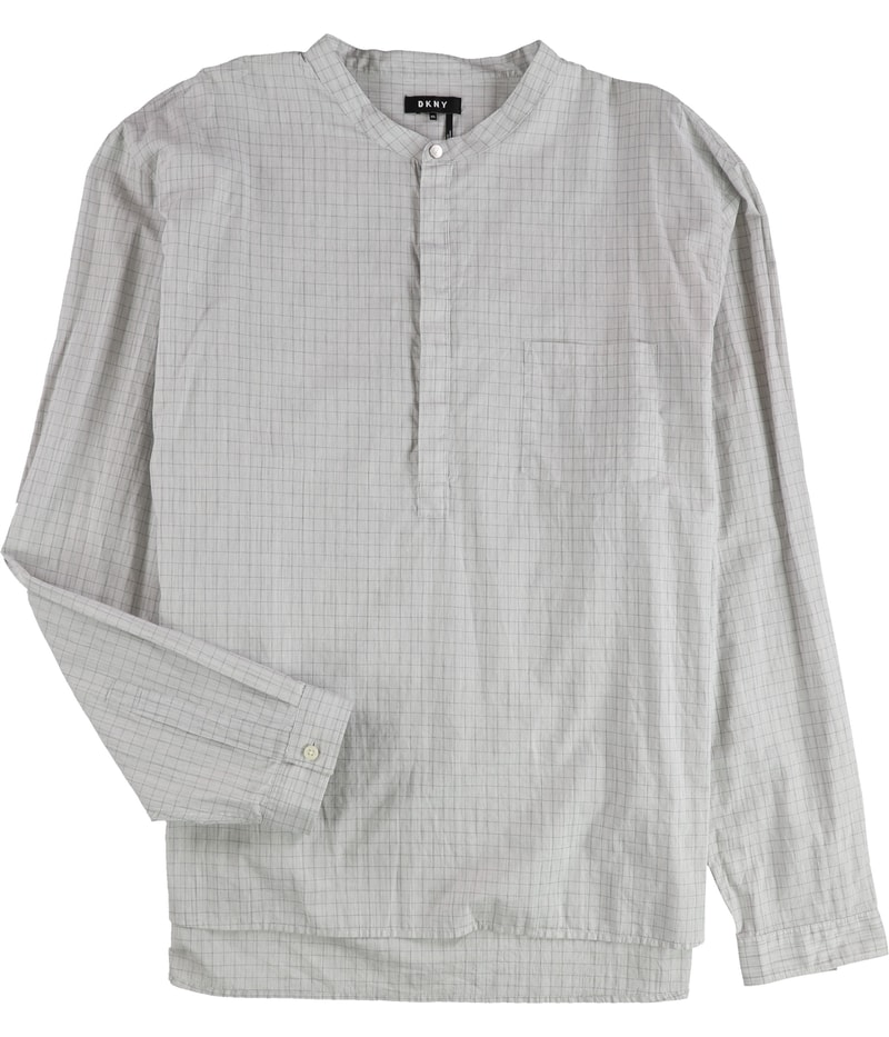 DKNY Mens Grid 1/2 Button Up Shirt