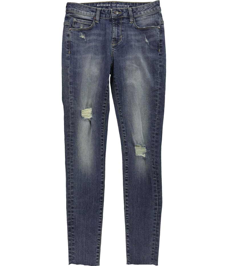 Articles of Society Womens Distressed Regular Straight Leg Jeans