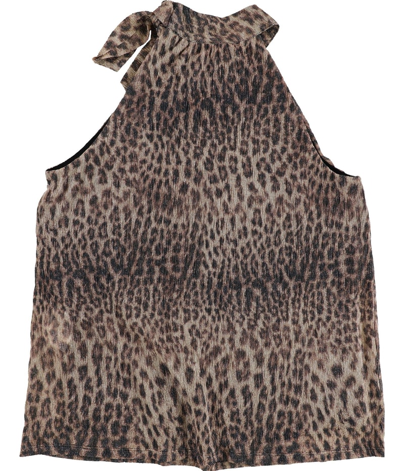I.N.C Womens Animal-Print Halter Tank Top