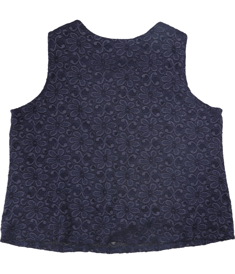 R & M Richards Womens Embellished Neck Sleeveless Blouse Top